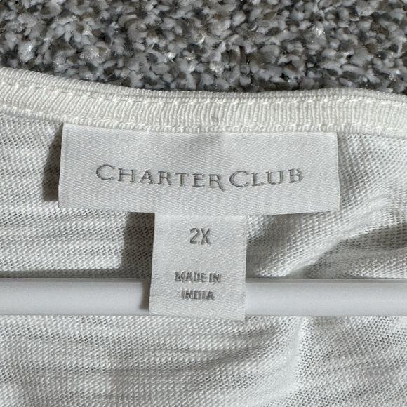 Charter Club Tunic Top Womens 2X Plus Boho Embroidery Cottagecore Peasant Flowy - Picture 5 of 11